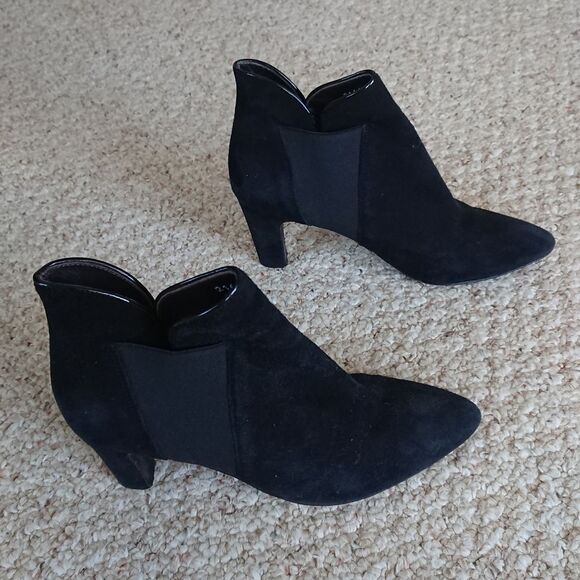 Sesto Meucci black suede ankle bootie size 37.5 - Picture 1 of 14
